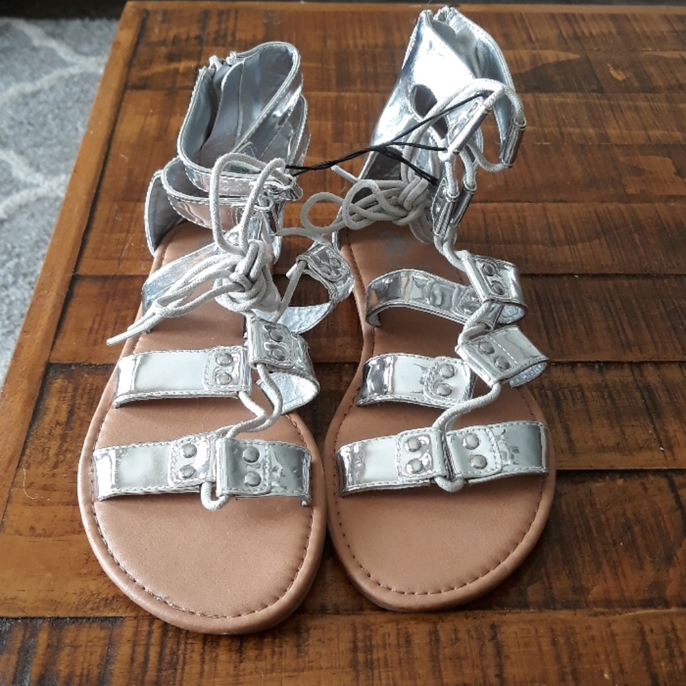 Silver Gladiator Sandals